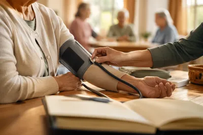 Compassionate Blood Pressure Check in Fellowship Room