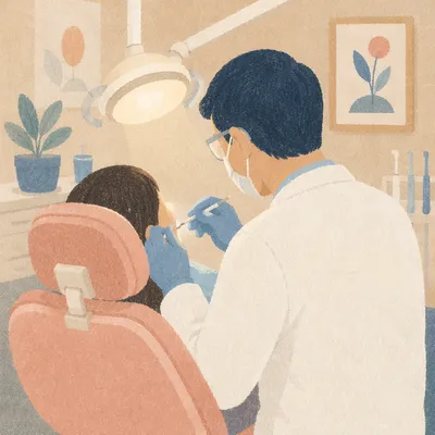 Gentle Dental Examination in Modern Clinic