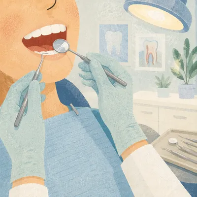 Gentle Dental Examination in Bright Clinic