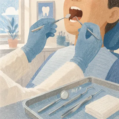 Gentle Dental Examination in Modern Clinic