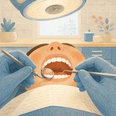 Gentle Dental Examination in Modern Clinic