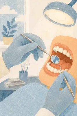 Routine Dental Examination in Modern Clinic