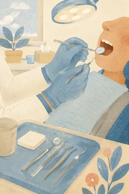 Gentle Dental Examination in Clean Clinic