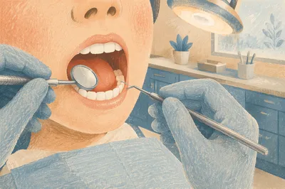 Gentle Dental Examination in Modern Clinic
