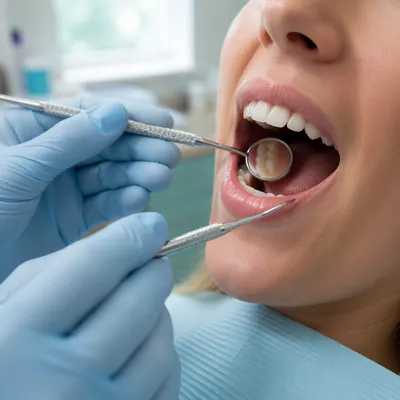 Gentle Dental Examination in Modern Clinic
