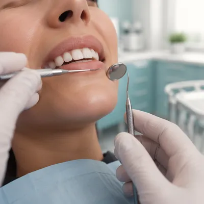 Gentle Dental Examination in Modern Clinic
