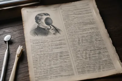 Vintage Dental Care Newspaper Close-Up