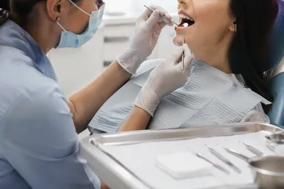 Gentle Dental Examination in Clean Clinic