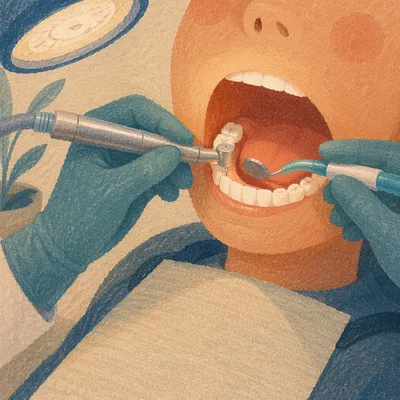Routine Dental Checkup Close-Up Scene