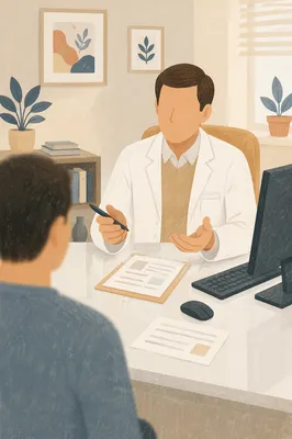 Doctor Consulting Patient in Private Clinic