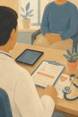 Calm Doctor Patient Consultation in Clinic