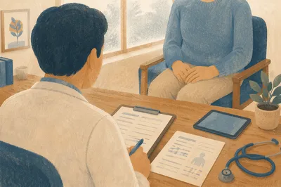 Calm Doctor Consultation in Clinic Office