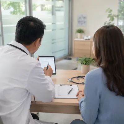 Doctor Consulting Patient in Modern Clinic