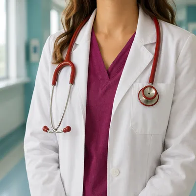Anonymous Doctor With Red Stethoscope