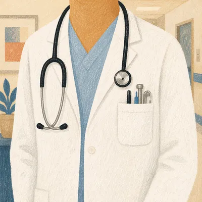 Doctor in White Coat With Stethoscope