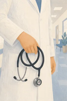 Doctor in White Coat with Stethoscope