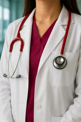Anonymous Doctor With Red Stethoscope