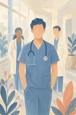 Calm Hospital Medical Team Portrait