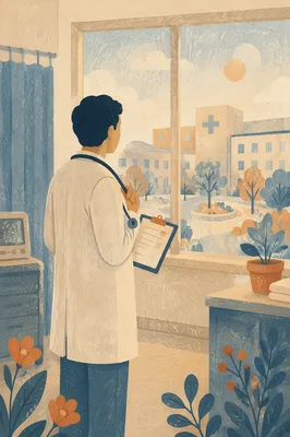 Compassionate Doctor With Stethoscope at Dawn