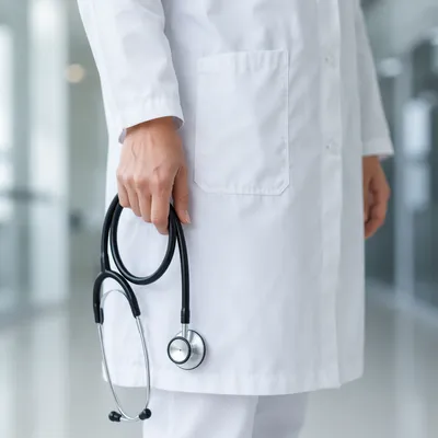 Doctor in White Coat with Stethoscope