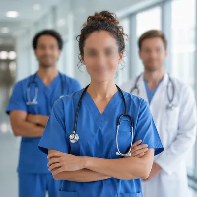 Calm Hospital Medical Team Portrait