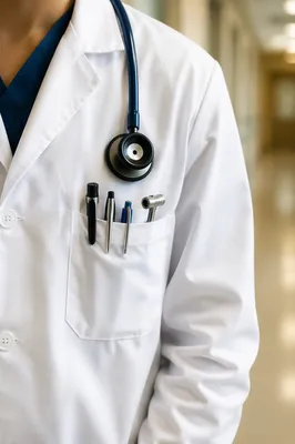 Reassuring Doctor in White Hospital Coat