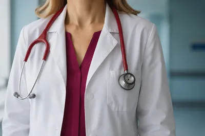 Anonymous Doctor with Red Stethoscope