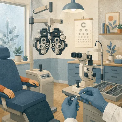 Calm Optometrist Exam Room Interior