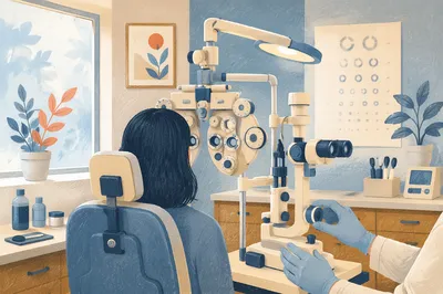 Calm Optometrist Exam Room With Equipment