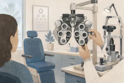 Modern Optometrist Exam Room With Eye Equipment