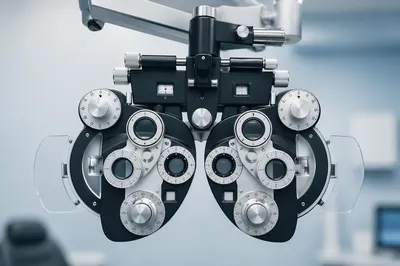 Optometrist Eye Exam Equipment in Clinical Office