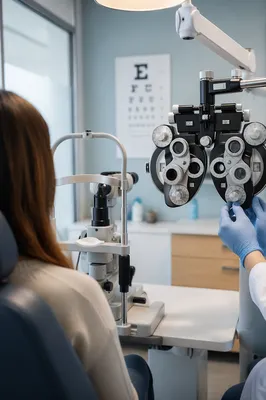 Modern Optometrist Exam Room With Eye Equipment