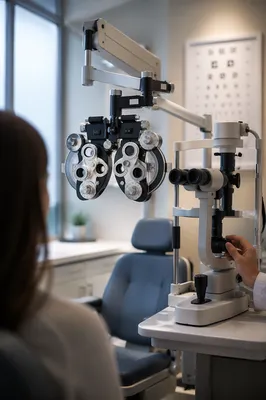 Modern Optometrist Exam Room With Equipment
