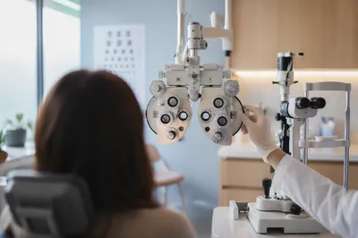Modern Optometrist Exam Room With Eye Equipment