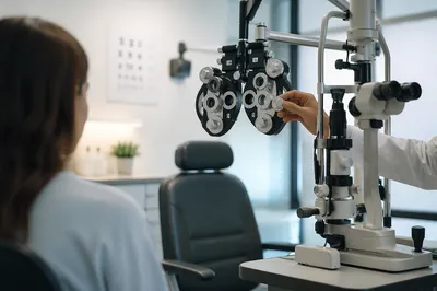 Modern Optometrist Exam Room With Equipment