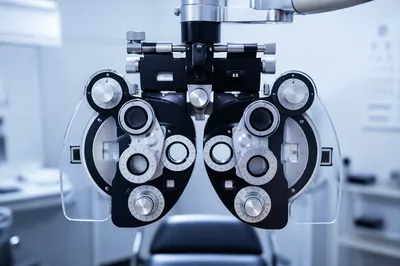 Photorealistic Optometrist Phoropter in Clinical Office