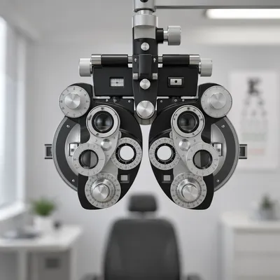 Close Up Optometry Phoropter in Clinic