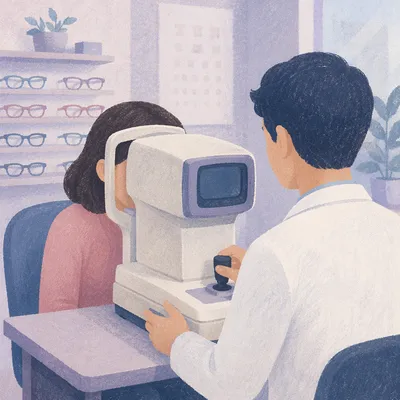Routine Optometry Exam in Modern Clinic