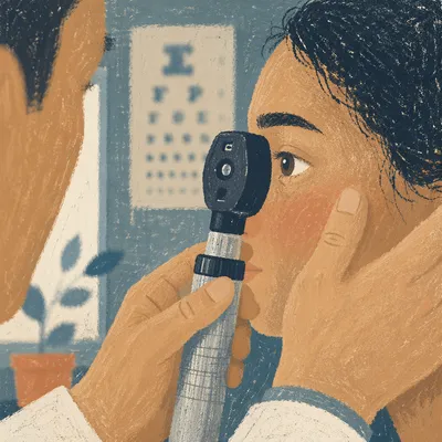 Gentle Optometry Eye Exam With Vision Chart