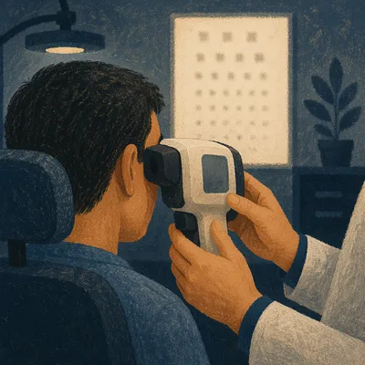 Routine Optometry Exam in Modern Clinic