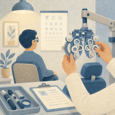 Calm Optometry Vision Test Room Scene