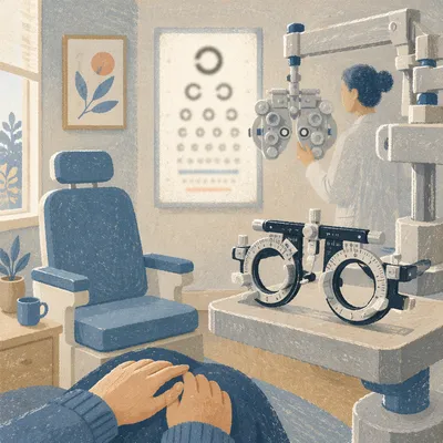 Calm Optometry Exam Room Vision Check