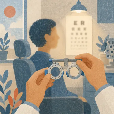 Calm Optometry Eye Exam With Vision Chart