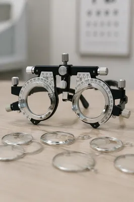 Optometry Trial Frame on Clinic Table