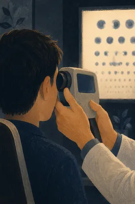 Routine Optometry Exam with Vision Chart