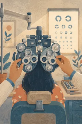 Calm Optometry Exam With Vision Chart