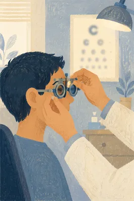 Calm Optometry Eye Exam with Vision Chart