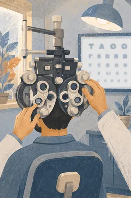Calm Optometry Exam With Vision Chart