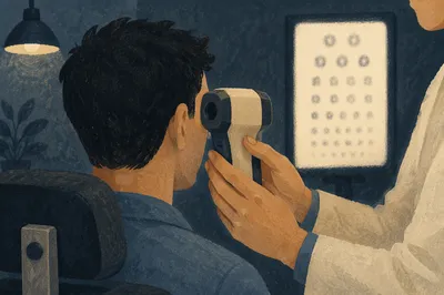 Routine Optometry Exam with Vision Chart