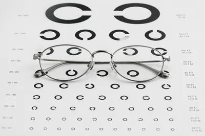 Clean Optometry Vision Chart With Glasses